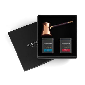 Selamlique Turkish Coffee and Copper Coffee Pot Set